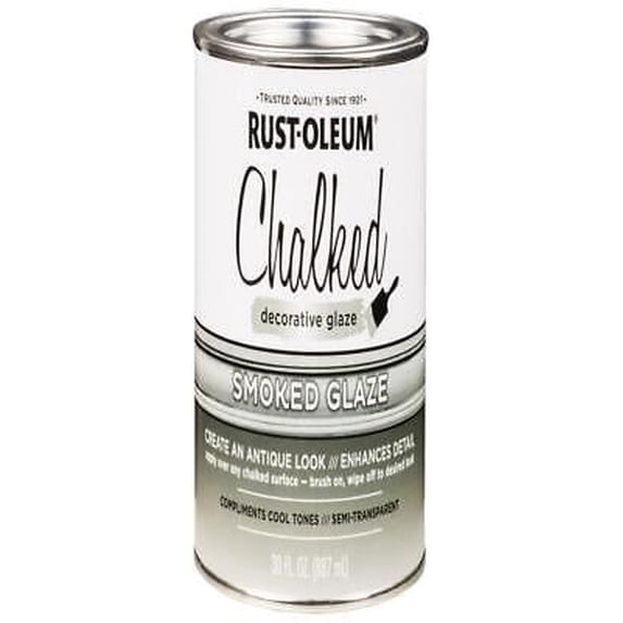 2pk Rust-Oleum 315883 Chalked Decorative Glaze, Smoked Glaze, 30 Oz