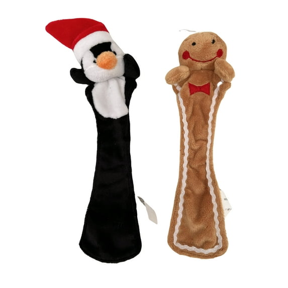 2pk Santa Hat Penguin Bookmark And Gingerbread Man Plush Bookmark Set - Christmas Bookmark By Ganz