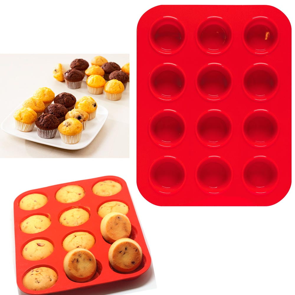 Oxodoi Cupcake Silicone Mould Clearance, 24 Cups Silicone Muffin Pan -  Nonstick BPA Free Cupcake Pan Silicone Mold, 13.4x8.9in