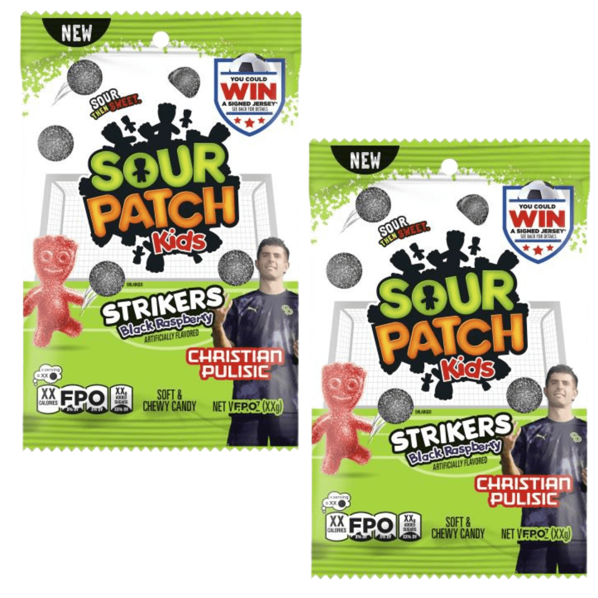 2pk Sour Patch Kids Strikers Black Raspberry Candy, 6.7oz Bags, Sour ...