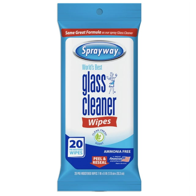 2pk Sprayway Glass Cleaner Wipes – Pack of 20 8794