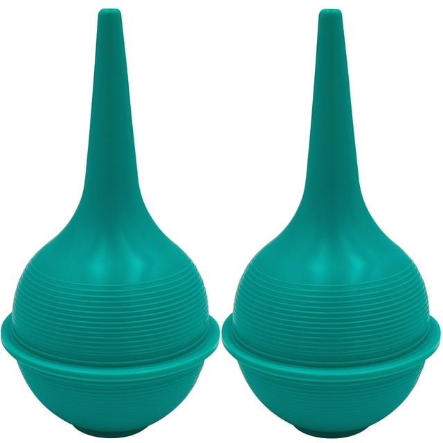 2pk Sterile Ear Syringe 3oz / 90ml Green Rubber Bulb for Washing & Wax Removal