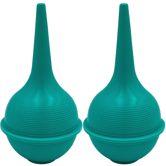 Sterile Rubber Bulb Syringe - 2 Pack, 3oz/90ml Ear Bulb Syringe For Removing Ear Wax, Baby & Adult Nasal Care, Sinus Rinse, Gentle Mucus Removal, Anti-slip Grip, Flat Bottom Design