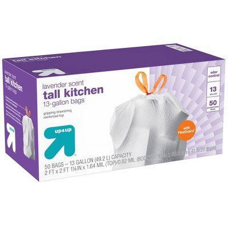  FlexGuard Unscented Tall Kitchen Drawstring Trash Bags - 13  Gallon - 25ct - Up & Up™ White : Health & Household