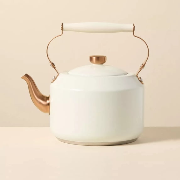 2qt Coated Tea Kettle Sour Cream