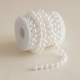 thumbnail image 1 of 2rolls Christmas Plastic Pearl Beaded Garland for Christmas Tree Ornaments White 8mm 5m/roll, 1 of 1