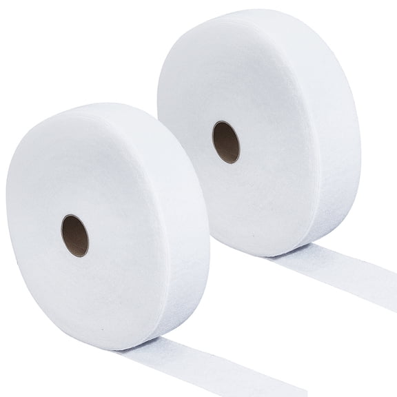 2rolls Non Woven Fabric Embroidery Needle Felt for Crafts Garment Accessories White 56mm 33m/roll
