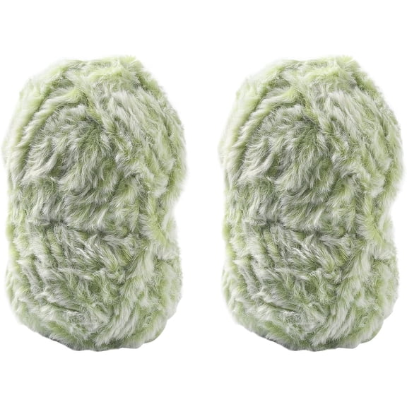 2rolls Polyester & Nylon Yarn Imitation Fur Mink Wool For Knitting Soft Coat Dark Sea Green 20x0.5mm