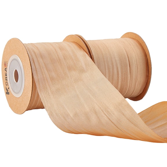 2rolls Polyester Ribbon for Garment Accessories Gift Decoration Folds Sandy Brown 2 inch(50mm) 10yards/roll