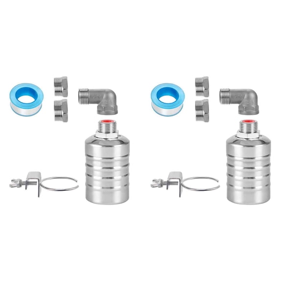2set 1/2Inch to 3/4Inch Water Float Valve,Stainless Steel Float Valve,Fully Automatic Water Level Controller Float Valve
