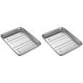 thumbnail image 1 of 2set 10 Inch Toaster Oven Tray and Rack Set, Small Stainless Steel Baking Pan with Cooling Rack, 1 of 6