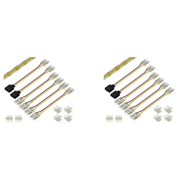 2set 10mm Connectors for CCT Tunable COB LED Strip Light 3 Pin Solderless Terminal Extension Connection Kit