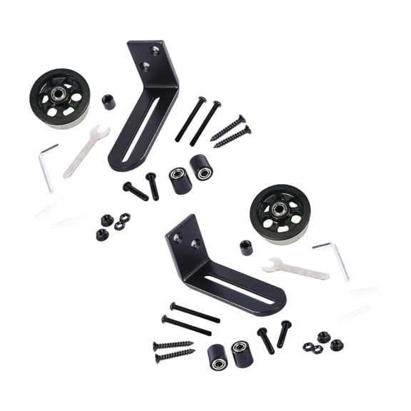 2set Adjustable Floor Guide Wall Mount Double Wheel Door Bottom Guide Folding Door Stabilizer Barn Door Hardware