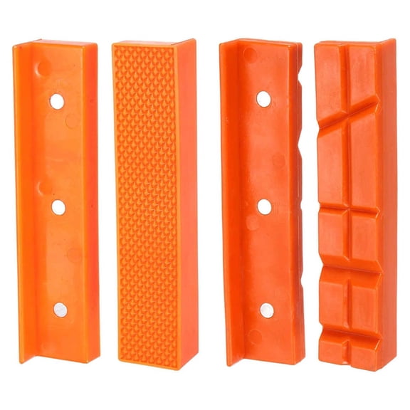 2set Magnetic Vise Jaws 5 Inch Magnet Plain Grooves & V-Grooves Soft Rubber Bench Jaw Pad Covers Multi-Purpose Protector