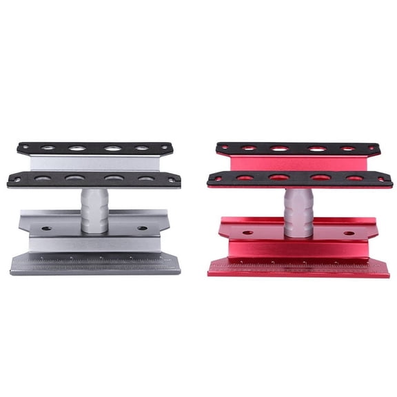 2set Metal RC Car Workstation Work Stand Repair 360 Degree Rotation for 1/8 1/10 1/12 1/16 Scale Models,Grey & Red