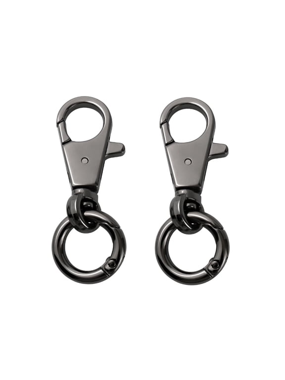 2set  Metal Swivel Lobster Clasp Keychain for Key, Jewelry Making, Art Crafts,Spring Key Rings Purse Making Accessories( Black)