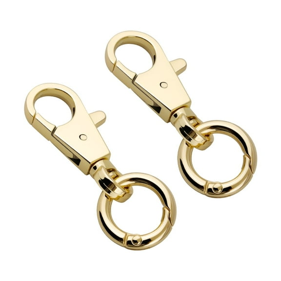 2set  Metal Swivel Lobster Clasp Keychain for Key, Jewelry Making, Art Crafts,Spring Key Rings Purse Making Accessories( Gold)