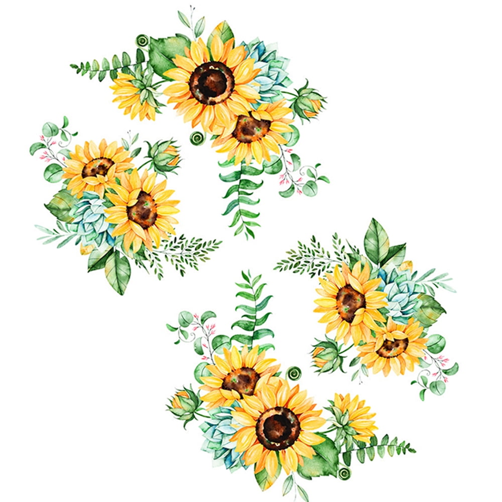 2set Sunflower Wall Decals Garden Flower Wall Stickers Bedroom Living