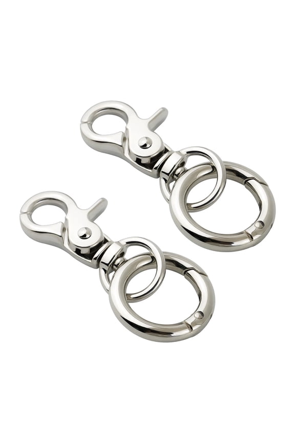 2set Swivel Clasps Lanyard Clips Snap Hook MetalQuality Keychain Clip Trigger Lobster Clasps for Diy handicrafts(SILVER)
