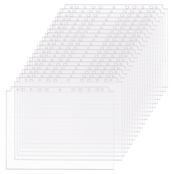 2sets 10pcs A4 Size PP Plastic Binder Inner Pages for Card Holder Rectangle Clear 310x230x0.3mm Hole: 6x10mm and 6mm Inner Diameter: 310x73mm Plastic