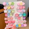 thumbnail image 1 of 2sets 14pcs Acrylic Alligator Hair Clips Hair Accessories for Woman Mixed color 35mm, 1 of 1