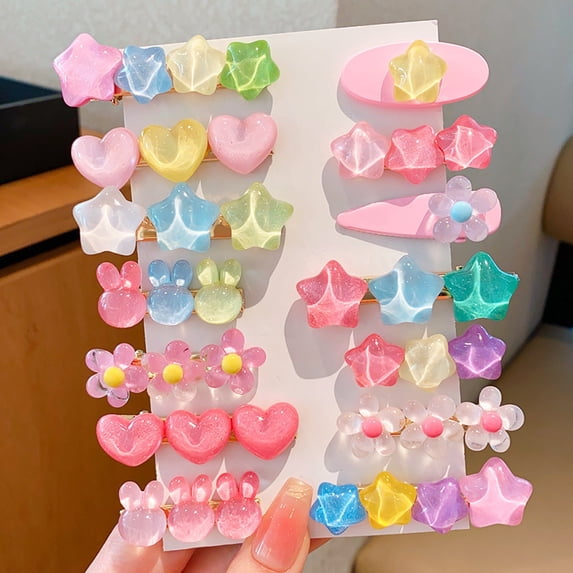 2sets 14pcs Acrylic Alligator Hair Clips Hair Accessories for Woman Mixed color 35mm