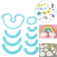 thumbnail image 1 of 2sets 9pcs Plastic Rainbow & Cloud Fondant Cutter set Cake Cupcake Decorating Tools for Paste Cookies Cutters Deep Sky Blue 2.6x4.6x0.8cm Inner Diameter: 3.6~8.5x0.3cm, 1 of 5