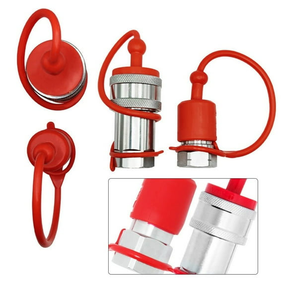 2sets Hydraulic Quick Connect Coupler 1/2 1/4 3/8 NPT ISO7241-A Hydraulic Quick Connect Coupler Fittings With Dust Cap Couplers