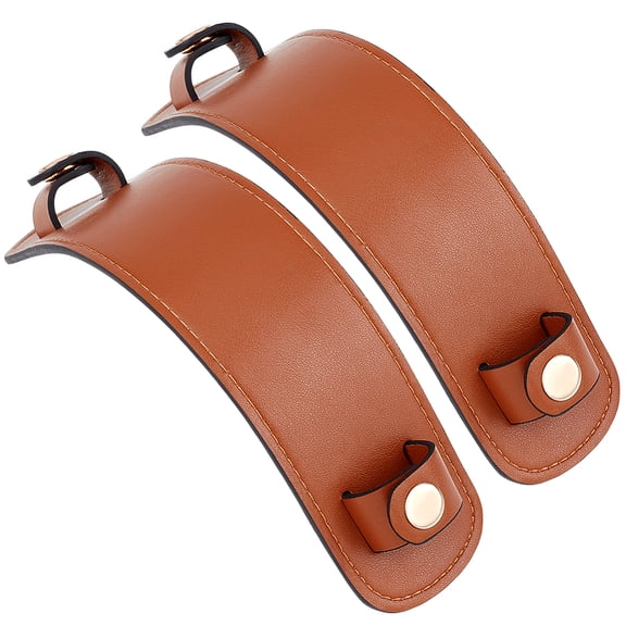 2sets PU Leather Shoulder Strap Pads bag Handle Wrap Protector Cover with Alloy Snap Button Sienna 27.7x5x0.4cm