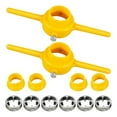 2sets Plastic Pipe Thread Die Kit,PVC Pipe Threader Plumbing Tool Kit