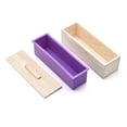 thumbnail image 1 of 2sets Rectangular Pine Wood Soap Molds sets with Silicone Mold Wood box and Cover Handmade Loaf Soap Mold Making Tool Blue Violet 28x8.9x10.4cm Inner Diameter: 7x25.9cm 3pcs/set, 1 of 3