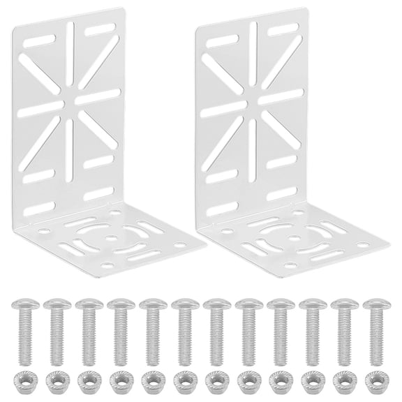 2sets Steel L-Shape Dome Camera Bracket Rectangle White 155x100x103mm