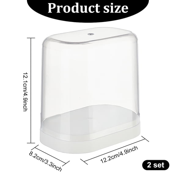 2sets Transparent Plastic Minifigure Display Cases Dustproof Dolls Display box for Single Collection Clear Finish Product: 8.2x12.2x12.1cm