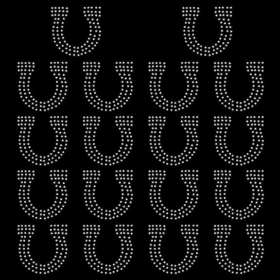 2sheets Glitter Hotfix Rhinestone(Hot Melt Adhesive On The Back) Costume Accessories U-Shaped 200x200mm