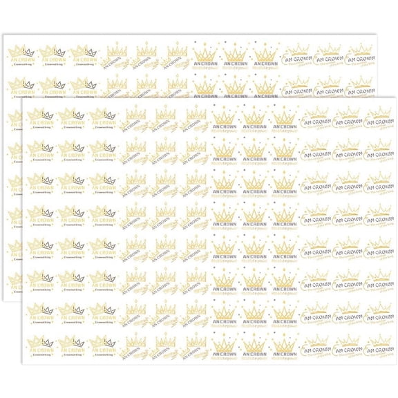 2sheets PET Film Crown Pattern Ceramics Clay Water Transfer Paper Underglaze Transfer Decals golden 501x700x0.2mm Sticker: 52.5~70x60~65mm