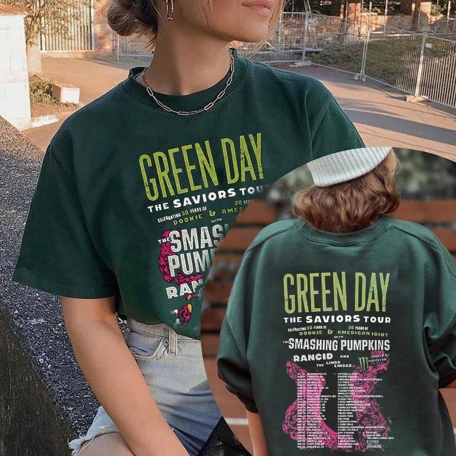 2sides Green Day The Saviors Smashing Pumpkins 2024 Tour . Green Day