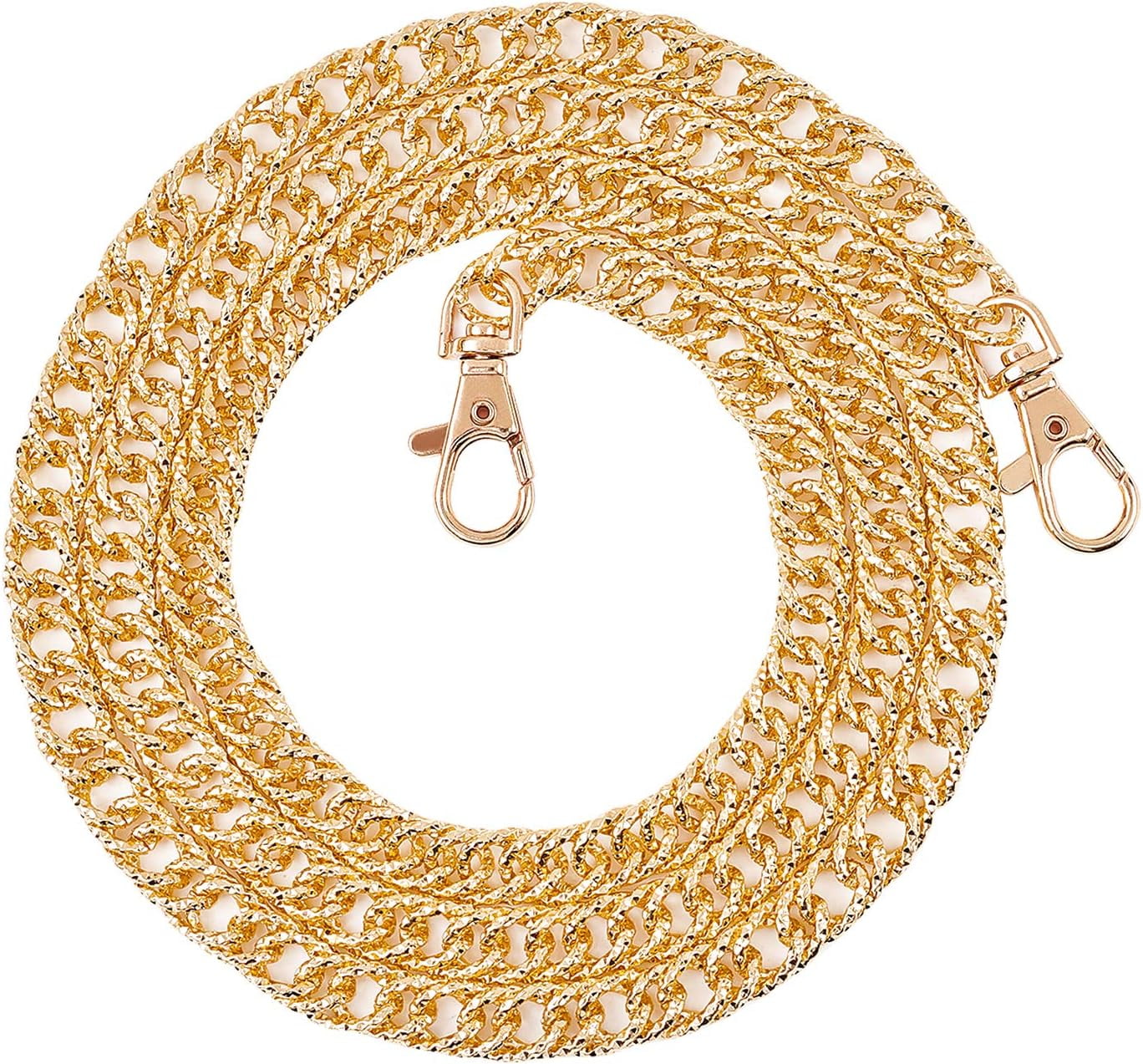 Willikiva 39.3 Inch Gold Handbag Chain Strap - Replacement Purse Strap With Metal Buckles