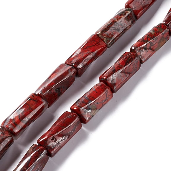 2strands Brecciated Jasper Beads Strands Twist Column 19~21.5x8~9.5x8~9.5mm Hole: 1.2mm about 20pcs/strand 15.67''~16.34''(39.8~41.5cm)