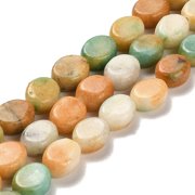 2strands Dolomite Beads Strands Dyed Flat Oval Sandy Brown 9.510x7.58x4.5mm Hole 1.2mm about 4244pcs/strand 15.3515.94 inch3940.5cm