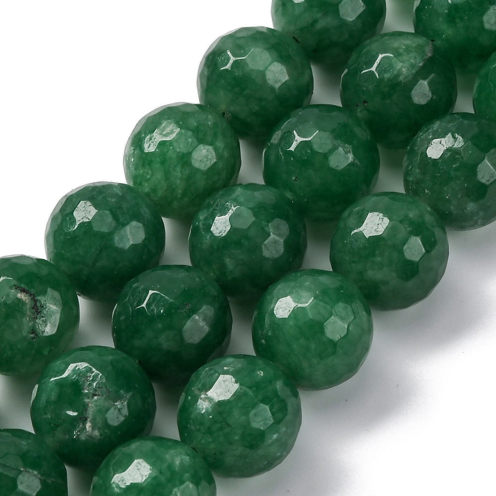 2strands Dyed White Beads Strands Faceted Round Green 15~16mm Hole: 1.5mm about 25pcs/strand 15.55''(39.5cm)