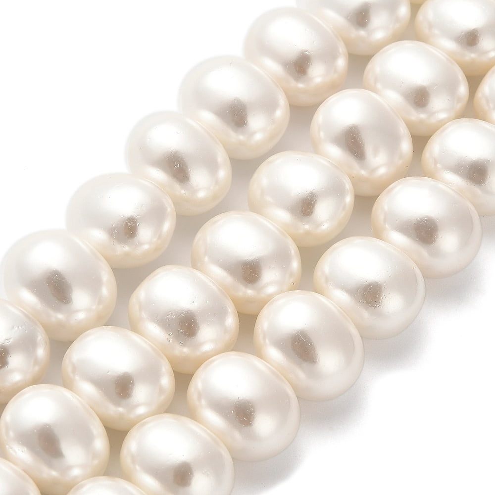 2strands Electroplated Shell Pearl Beads Strands Potato Seashell color 11.5x13x10mm Hole: 0.9mm about 34pcs/strand 15.63 inch(39.7cm)