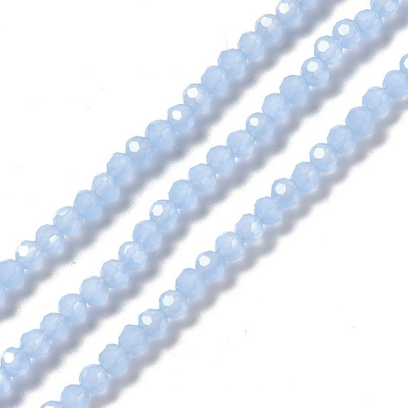 2strands Faceted(32 Facets) Glass Beads Strands Round Cornflower Blue 4mm Hole: 1mm about 99~107pcs/strand 14.09~15.43''(35.8~39.2cm)