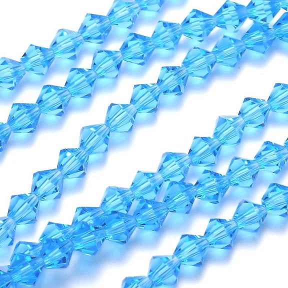 2strands Faceted K9 Glass Imitation Austrian Bead Strands Grade AAA Bicone Cornflower Blue 6x6mm Hole: 0.7~0.9mm about 68pcs/strand 15.7 inch