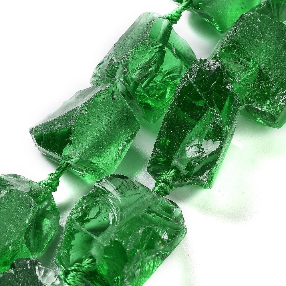 2strands Glass Beads Strands 19~28x15~26x14~22mm Hole: 3.7mm about 16pcs/strand 16.73''(42.5cm)