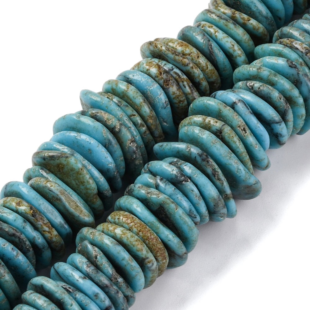 2strands Graduated Turquoise Beads Strands Dyed Nuggets Light Sky Blue 7~20x7~15x3~5mm Hole: 1.2mm about 118~119pcs/strand 15.75~15.87''(40~40.3cm)