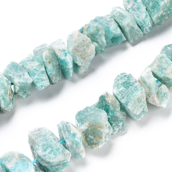 2strands Natural Amazonite Beads Strands Rough Raw Stone 13~21x5~13mm Hole: 1.2mm 23~24pcs/strand 7.87 inch~8.26 inch(20~21cm)