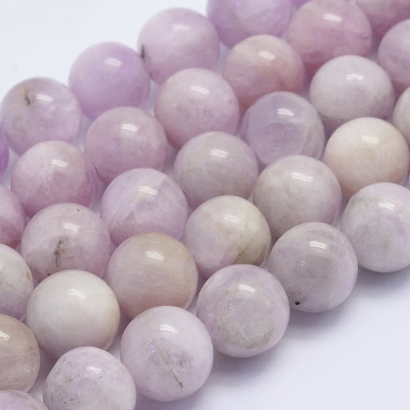 2strands Natural Kunzite Beads Strands Spodumene Beads Round Grade AB 10mm Hole: 1mm about 47~48pcs/strand 15.5 inch(38.5-39cm)