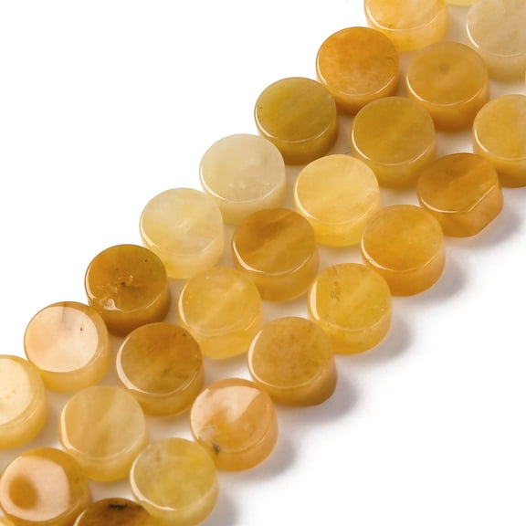 2strands Topaz Beads Strands Flat Round 10x5~6mm Hole: 1.2mm about 40pcs/strand 15.75 inch(40cm)