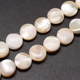 thumbnail image 1 of 2strands Trochid Shell/Trochus Shell Beads Strands Flat Round Blanched Almond 8x3~3.5mm Hole: 1mm about 51pcs/strand 15.75 inch, 1 of 2