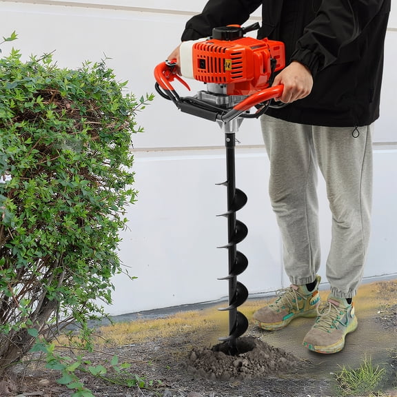 2stroke 52cc Petrol Earth Auger Fence Post Hole Borer With 3 Auger Bits 4" 6" 8"